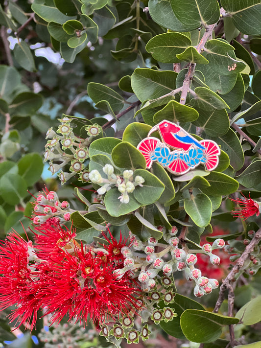 ʻIʻiwi & ‘Ōhiʻa Lehua Enamel Pin