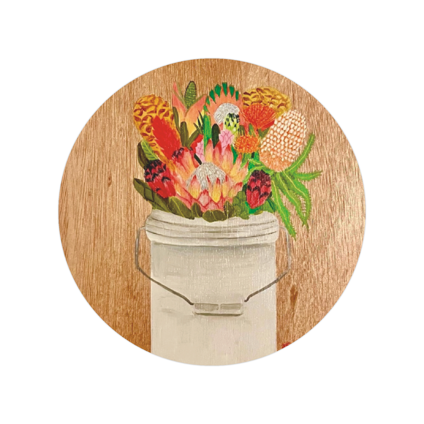 Protea Bucket Button Pin