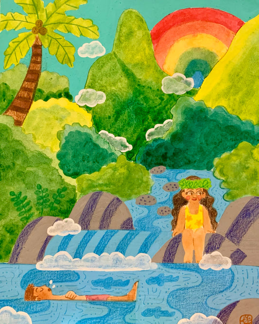Hawaii Kawaii Iao Valley Greeting Card