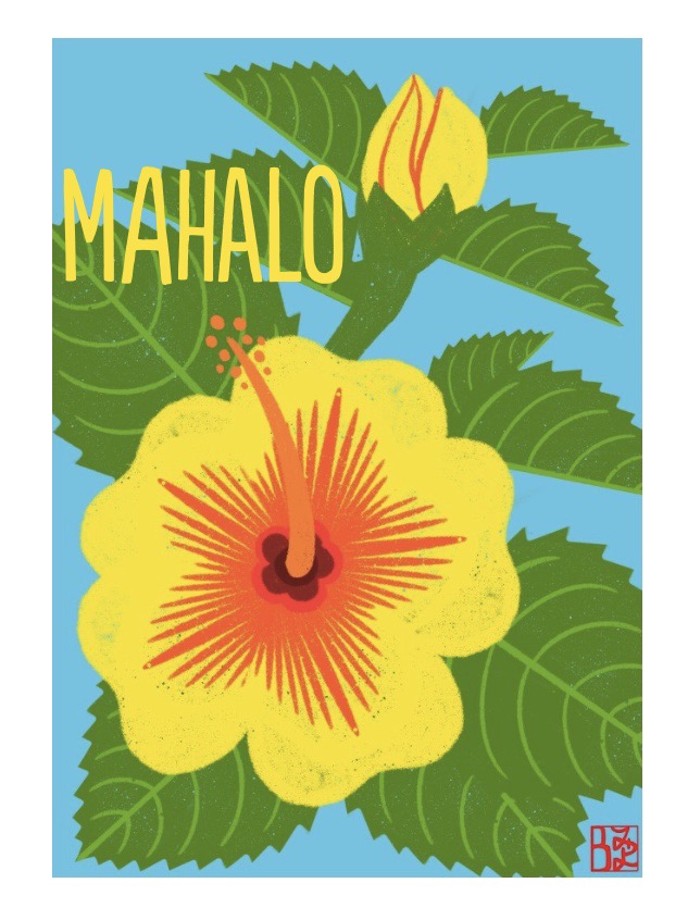 Mahalo maʻo hau hele greeting Card