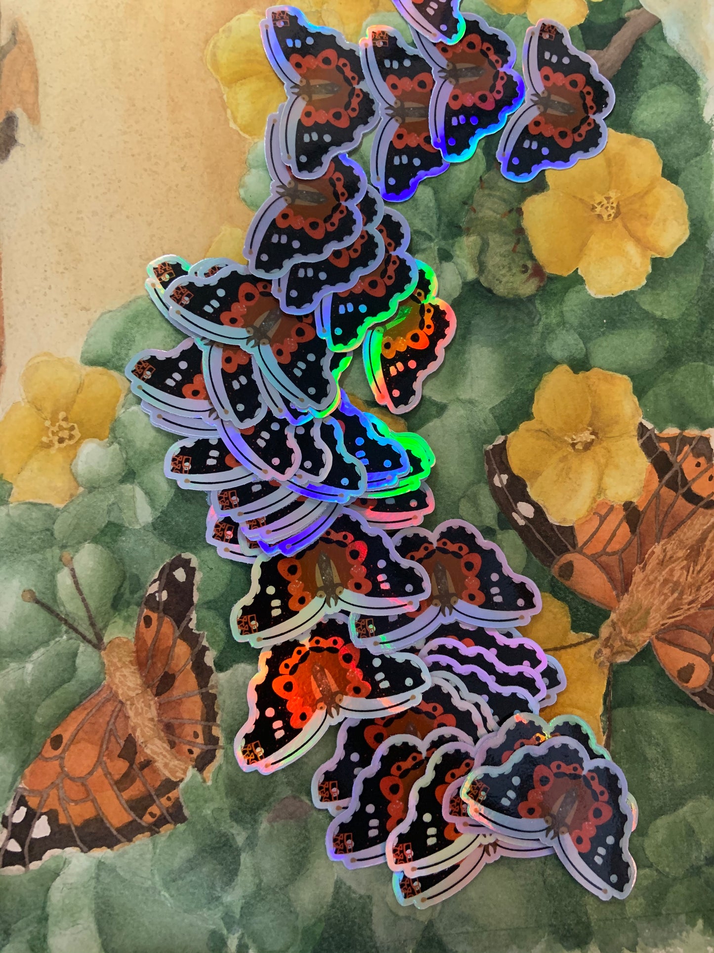 Pulelehua Kamehameha Butterfly Holographic Stickers