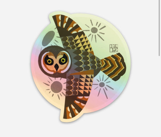 Pueo & Mahina Holographic Stickers