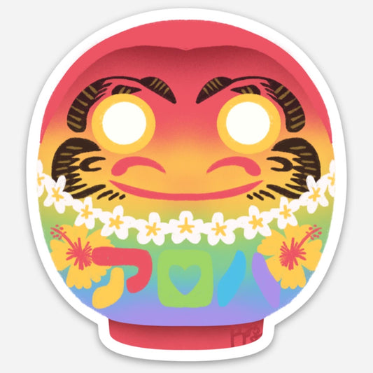 Aloha Daruma Sticker