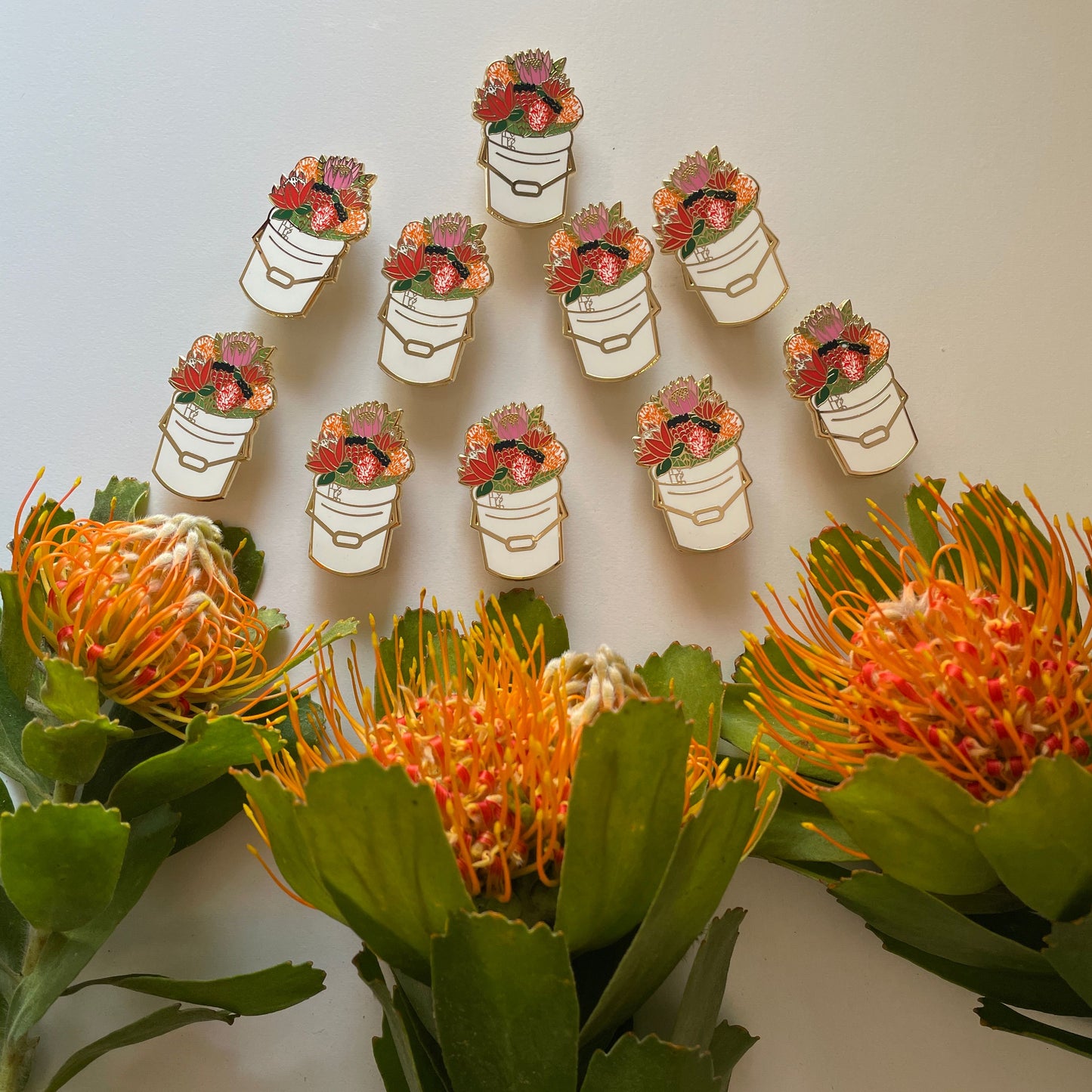 Protea Bucket Enamel Pin
