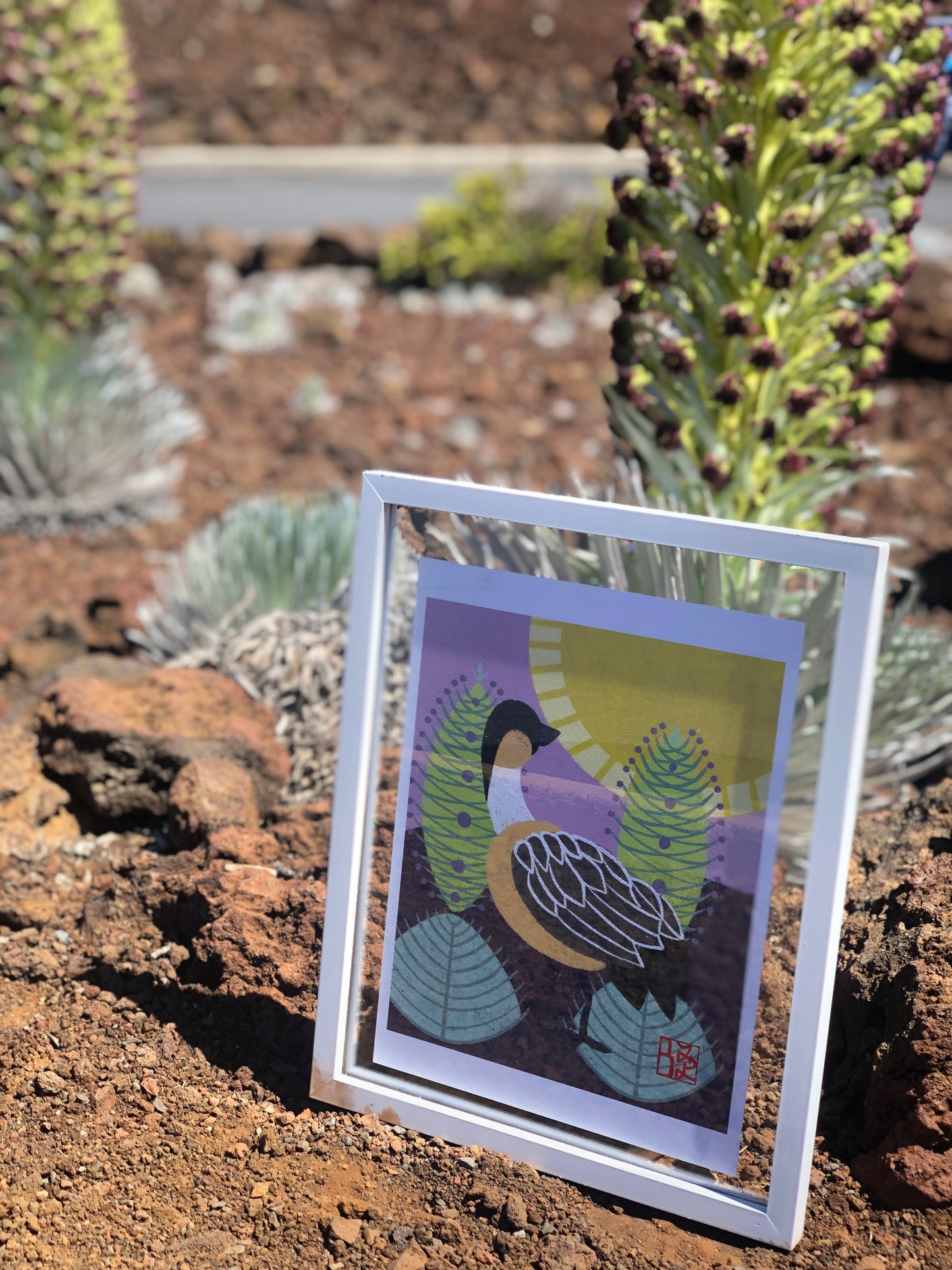 Nēnē & ʻāhinahina Print
