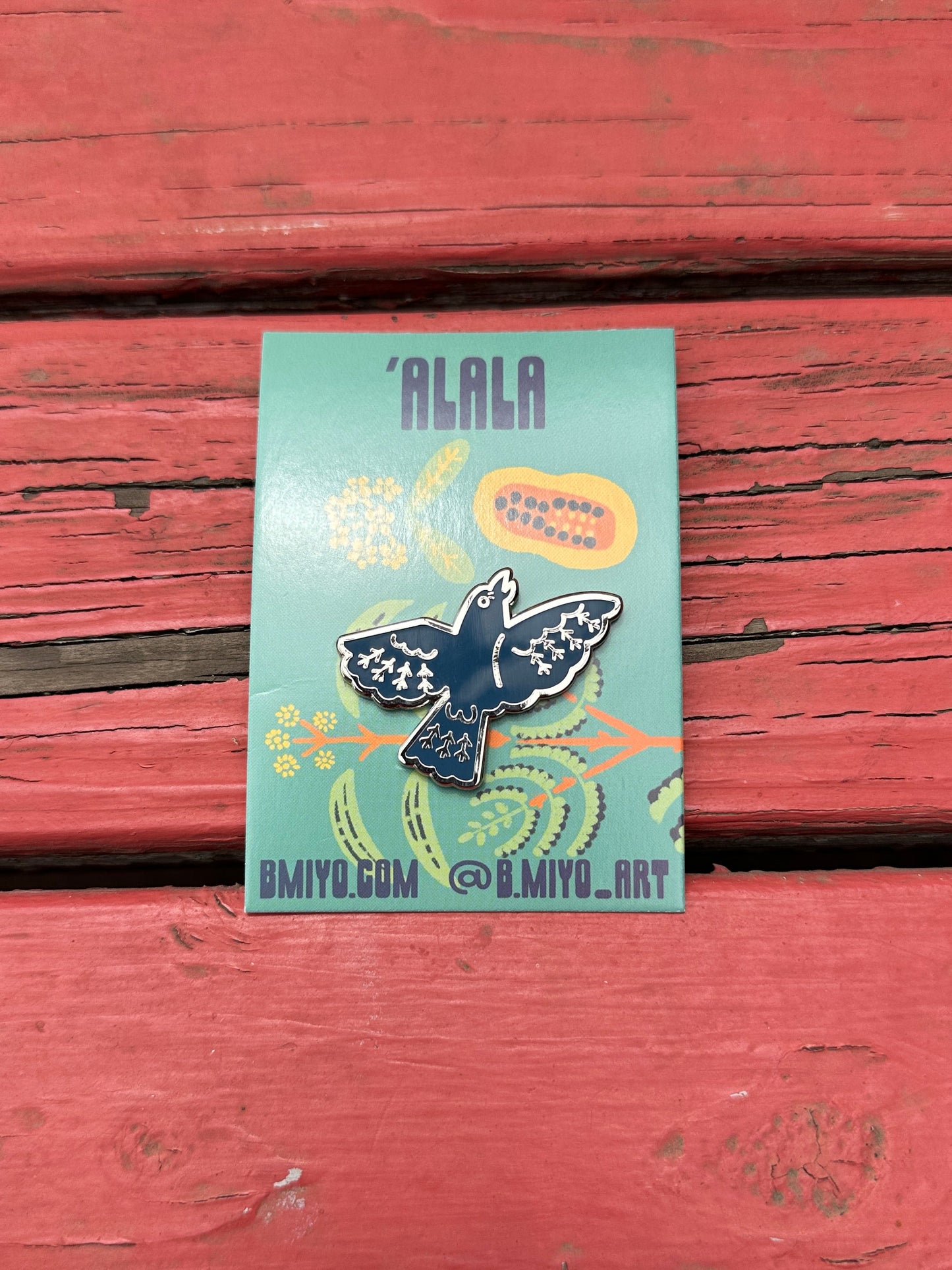 ʻAlalā Enamel Pin