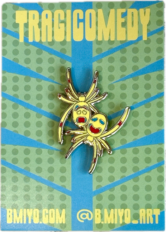 Tragicomedy Enamel Pin