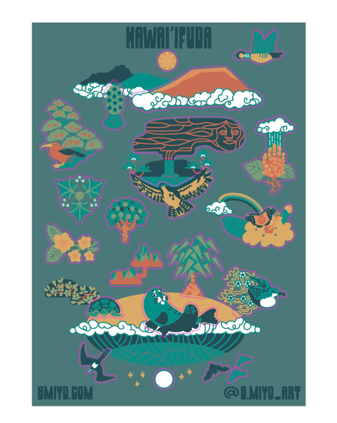 Hawaiʻifuda Sticker Sheets
