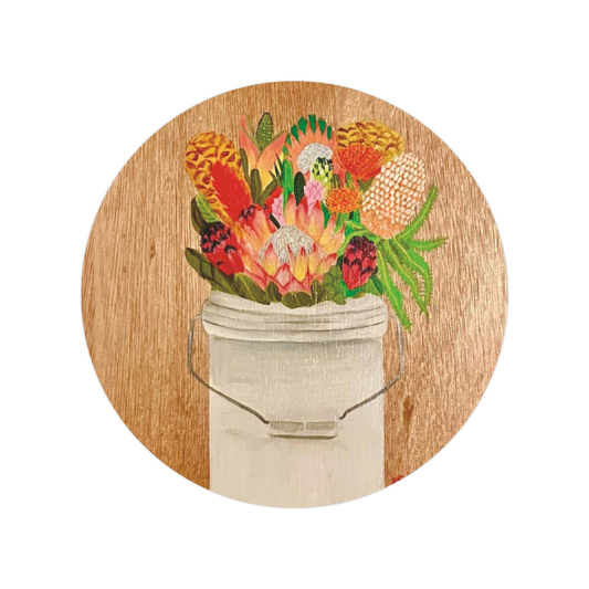 Protea Bucket Button Pin