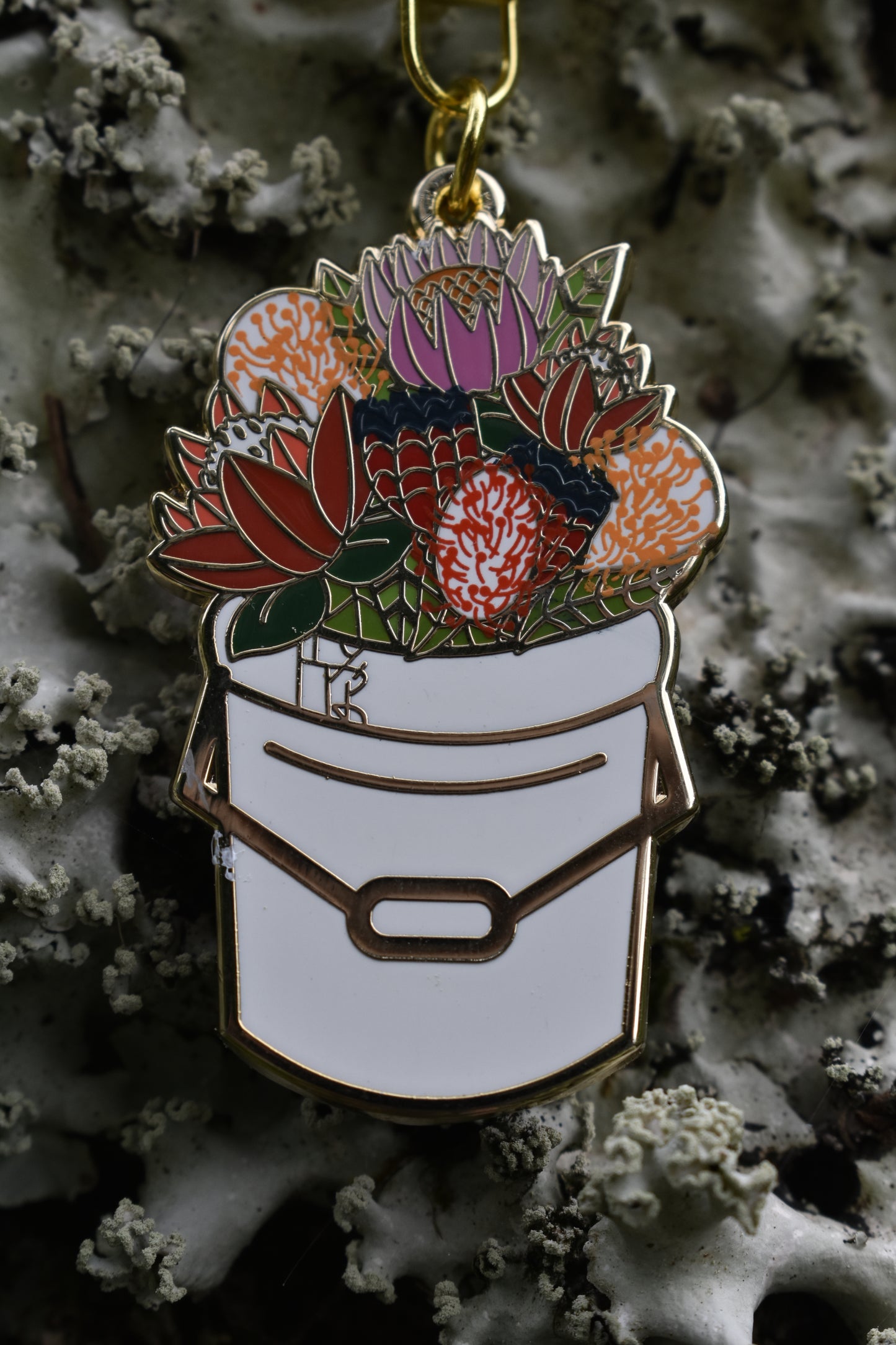 Protea Bucket Keychain