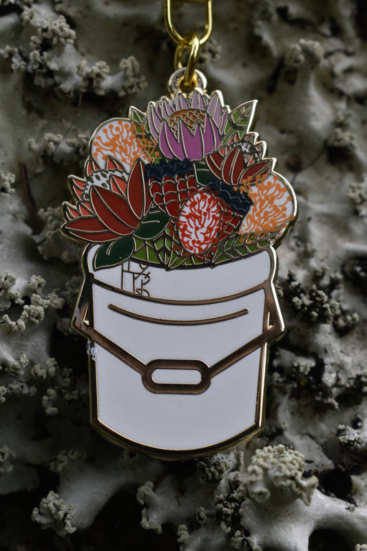 Protea Bucket Keychain