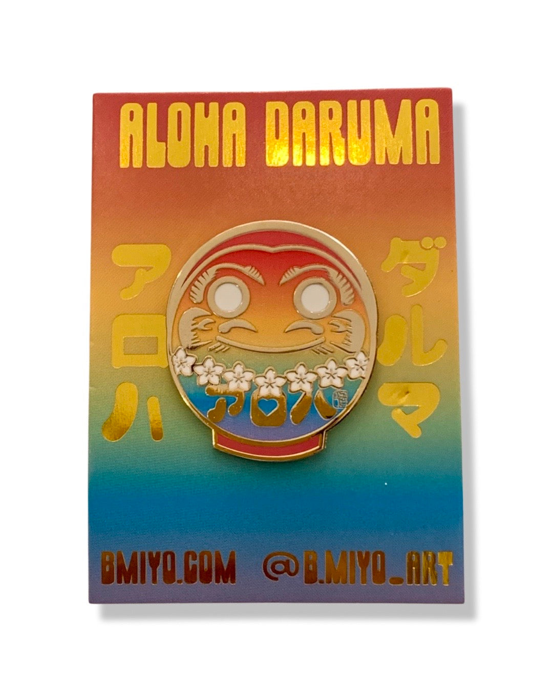 Aloha Daruma Enamel Pin