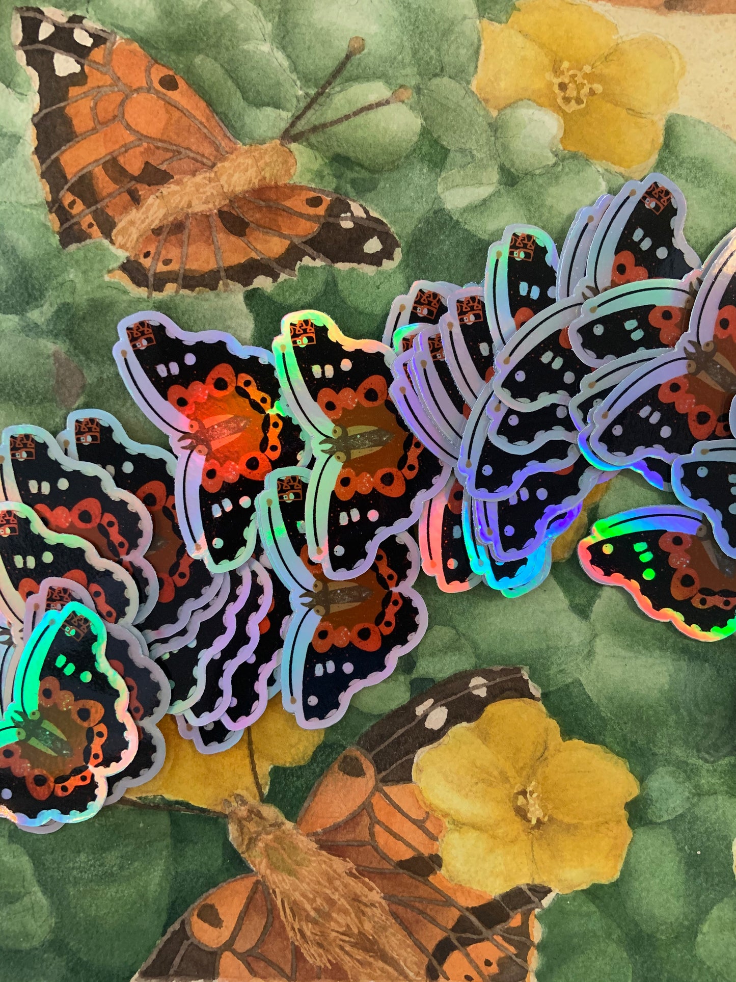 Pulelehua Kamehameha Butterfly Holographic  Stickers