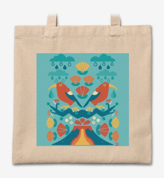Iiwi & Ohia Lehua Revisited Tote Bag